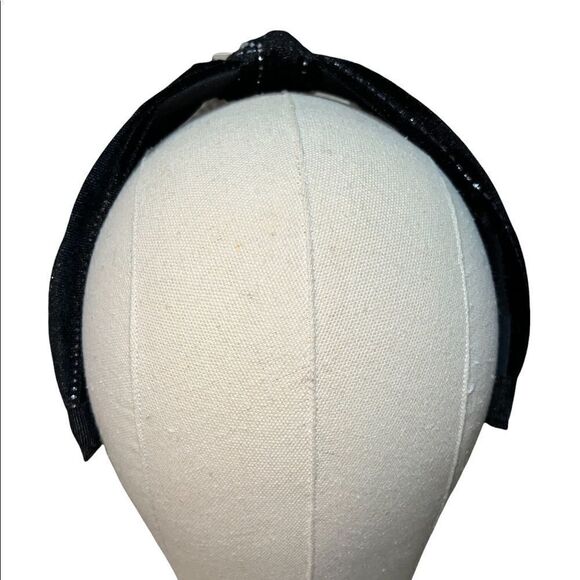 Lulla Collection by Bindaya Black w Silver Glitter Knotted Headband One Size New - Picture 3 of 3